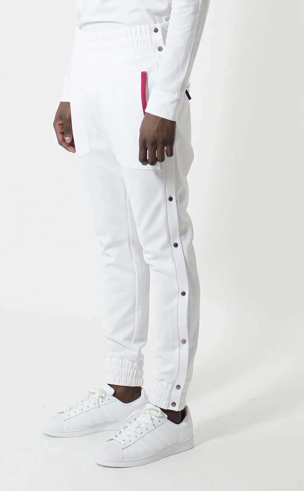 Entree LS Olympic Warm Up Tear Away White Jogger