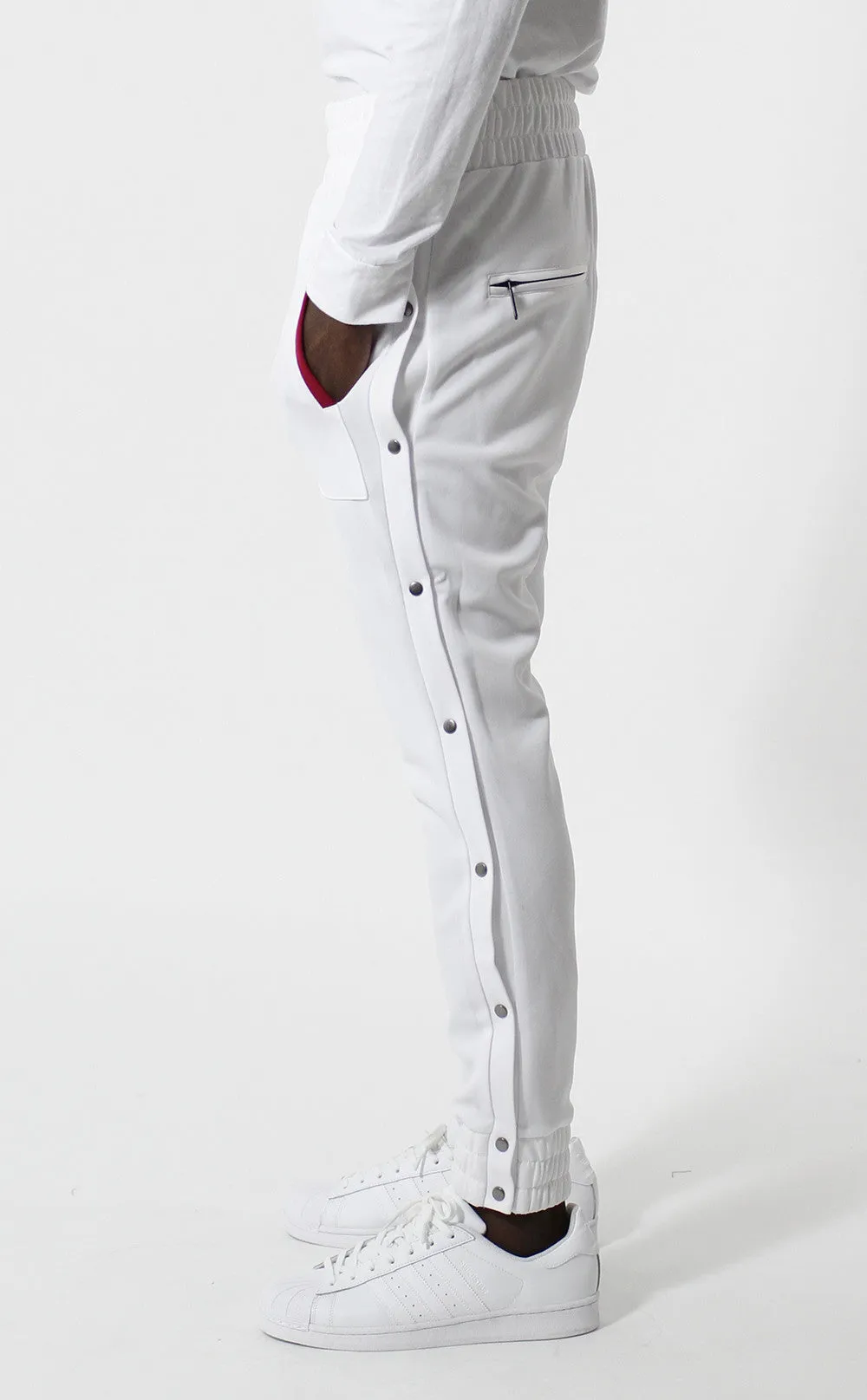 Entree LS Olympic Warm Up Tear Away White Jogger