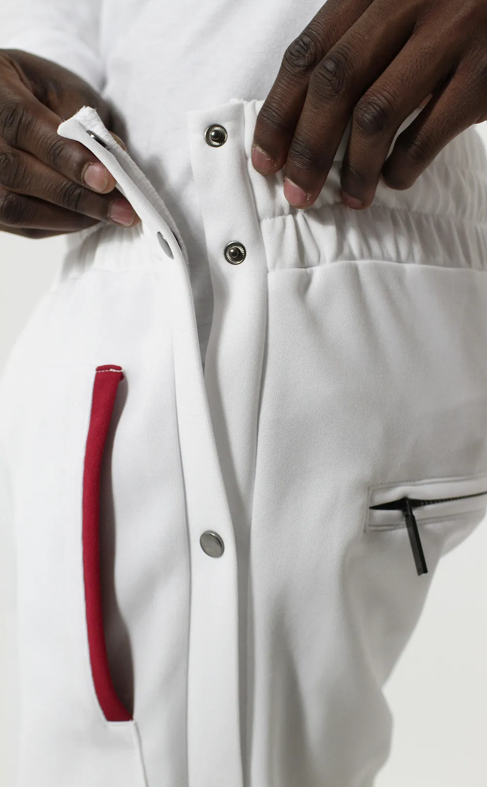 Entree LS Olympic Warm Up Tear Away White Jogger