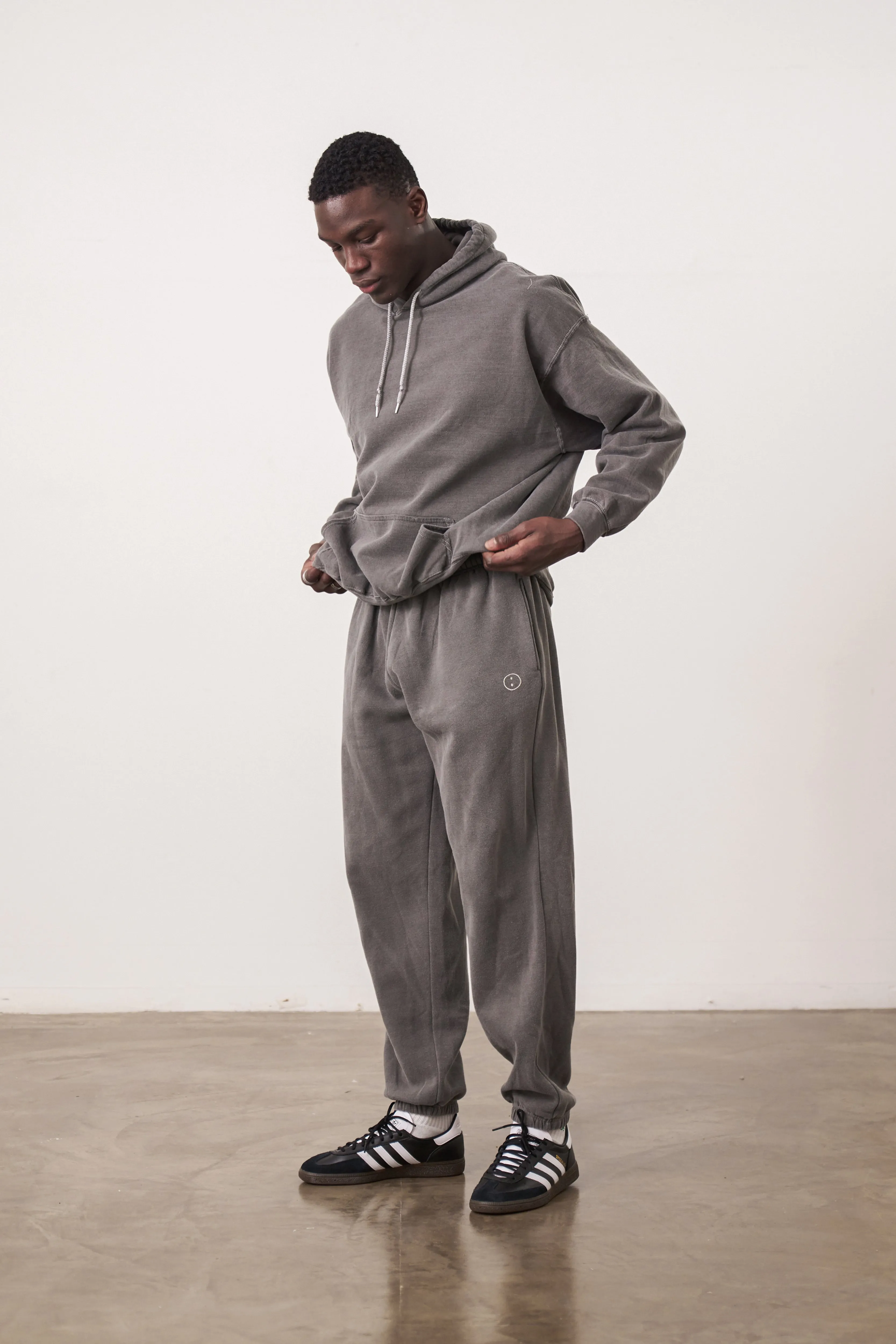 Essentials Vintage Washed Hoodie - Charcoal