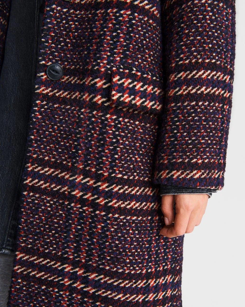 Estelle Cocoon Plaid Coat Purp