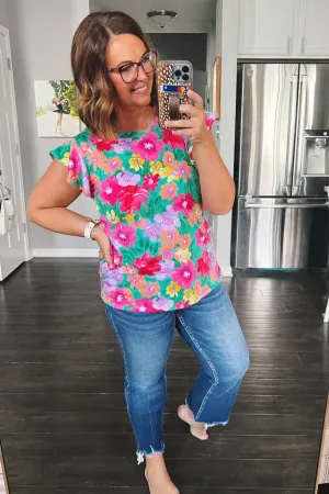 Eunice Ruffle Short Sleeve Top