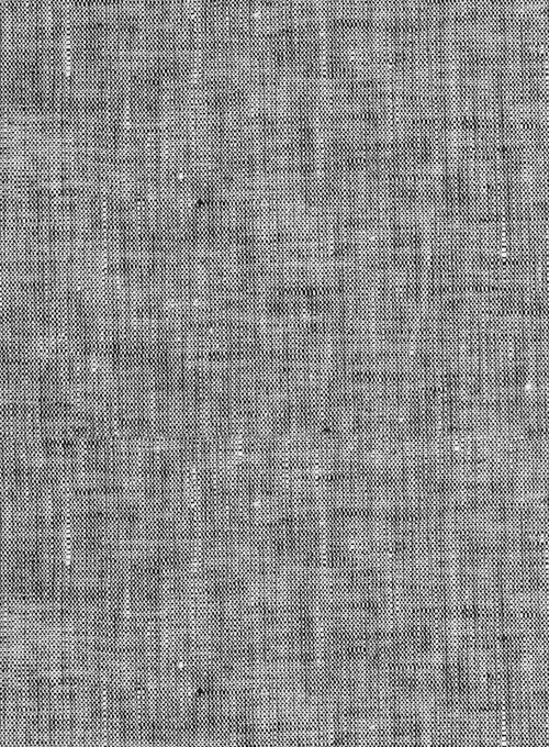 European Smoky Black Linen Shirt