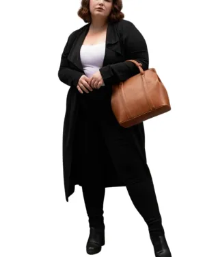 Evelyn Lux Soft Knit Long Cardigan | Black