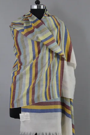 Everlee Multi Coloured Strips Cashmere Shawl