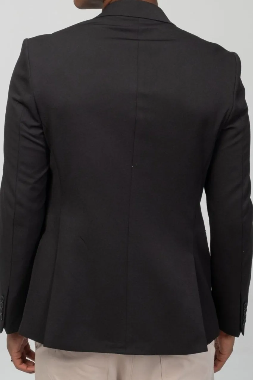 Everyday Two Way Zipper Blazer -  Black