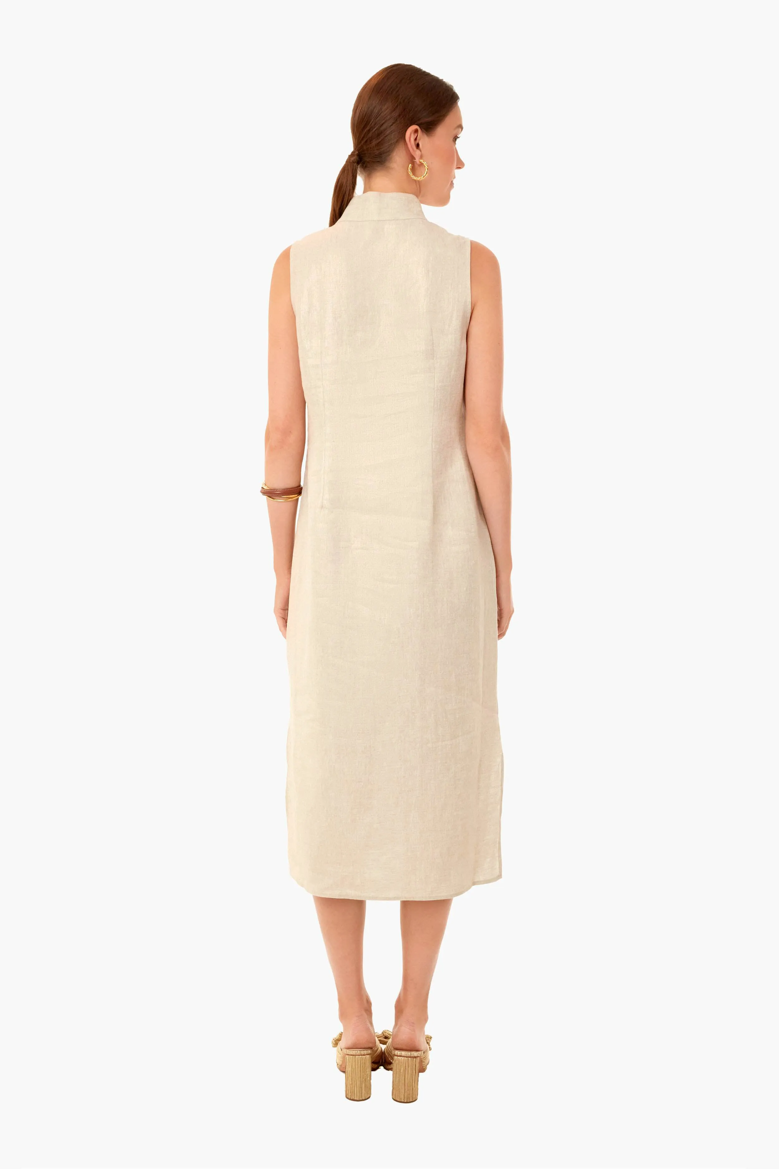 Exclusive Gold Sleeveless Tunic Dress