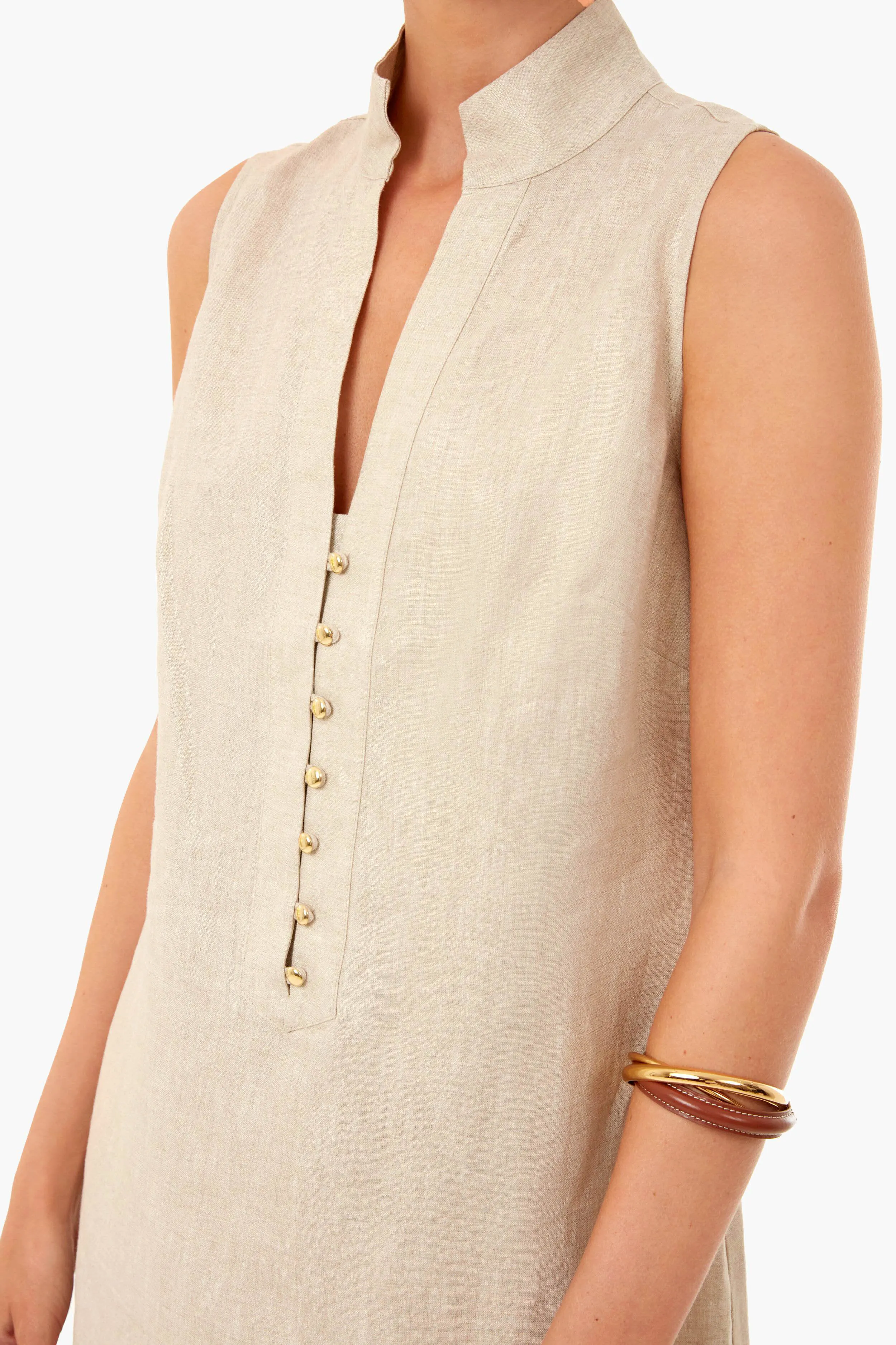 Exclusive Gold Sleeveless Tunic Dress