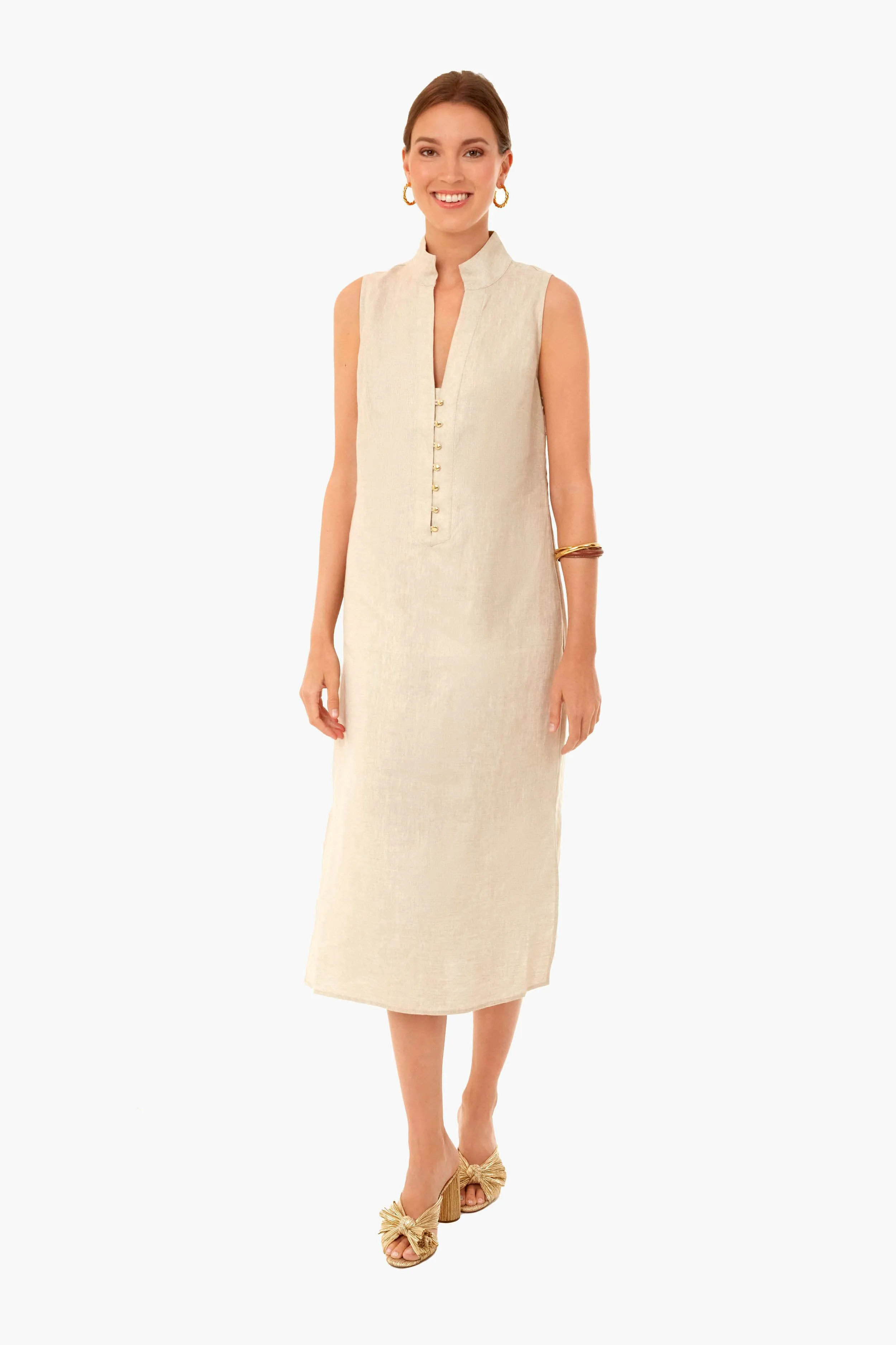Exclusive Gold Sleeveless Tunic Dress