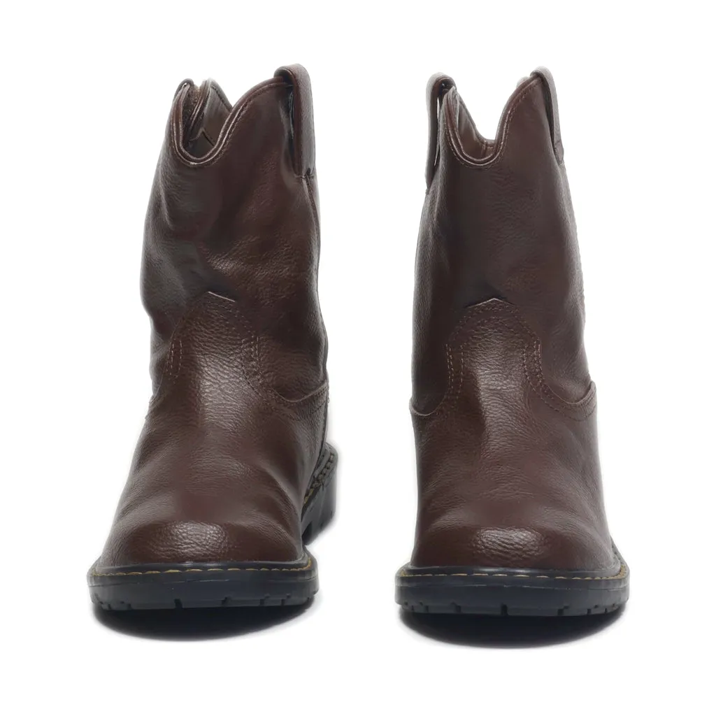 Faded Glory Ankle Boots Leather Brown Colour For Kids
