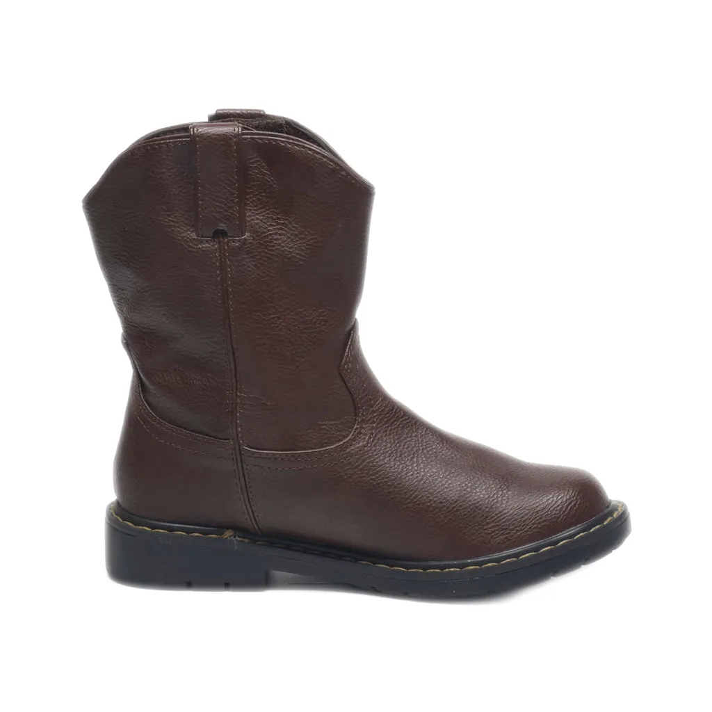 Faded Glory Ankle Boots Leather Brown Colour For Kids