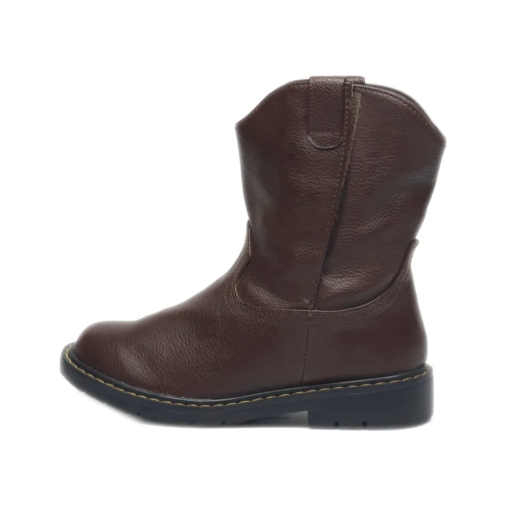 Faded Glory Ankle Boots Leather Brown Colour For Kids