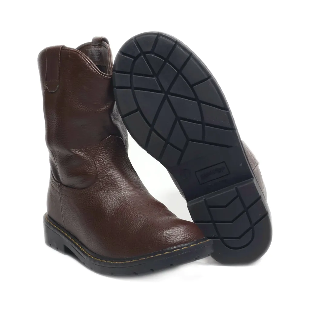 Faded Glory Ankle Boots Leather Brown Colour For Kids