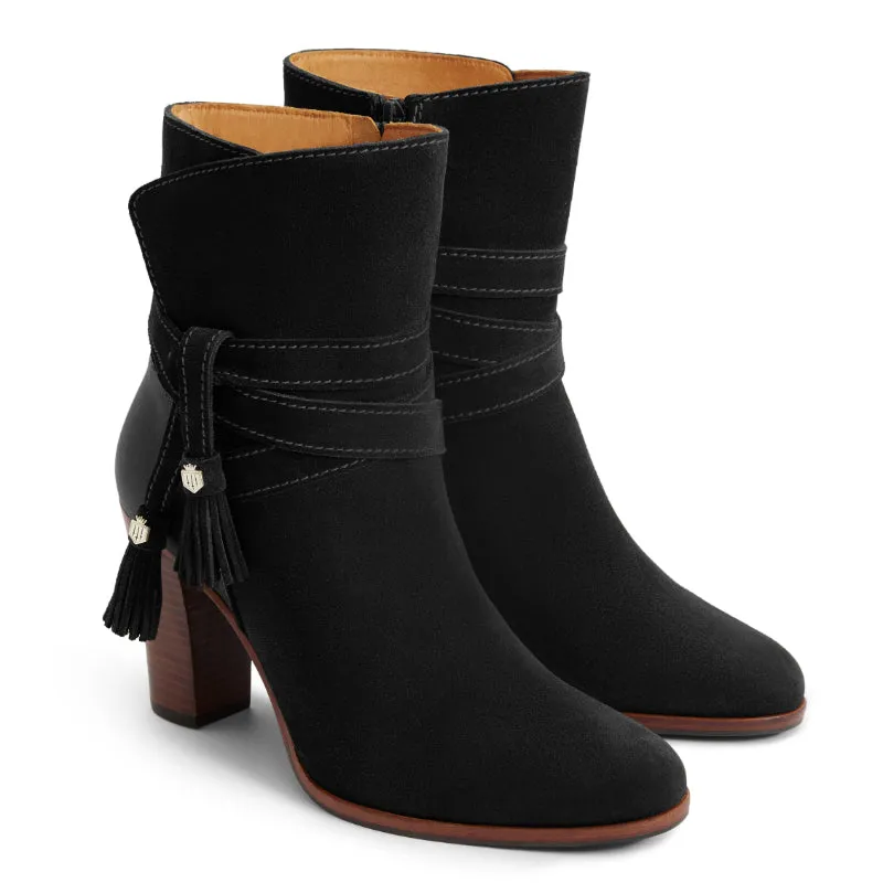 Fairfax & Favor Dorset Suede Ladies Ankle Boot - Black