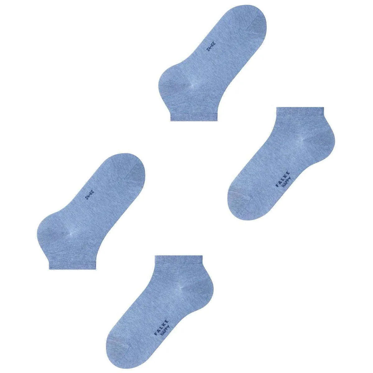 Falke Happy 2 Pack Sneaker Socks - Light Demin Blue