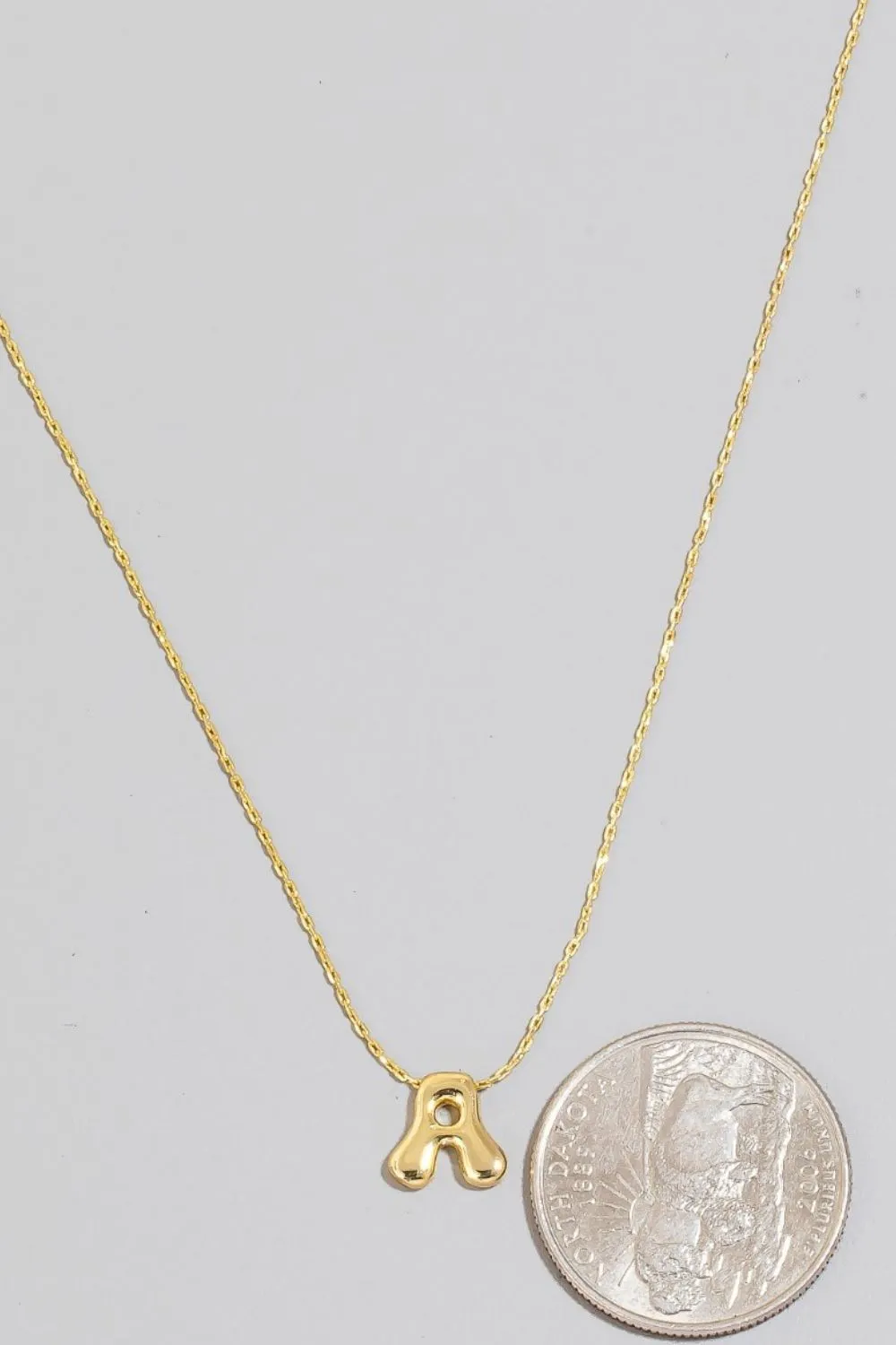 Fame Gold Dipped Bubble Letter Pendant Necklace