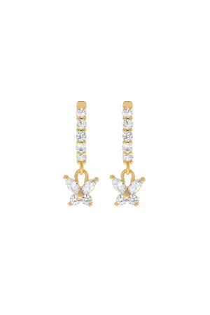 Farfalla Butterfly CZ Huggie Earrings