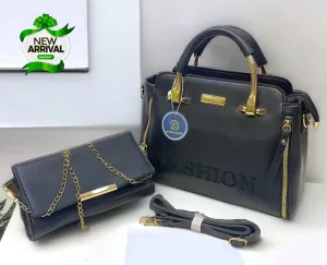 Fashion 2 Pcs Imported Bag Set for Girls - (Black)