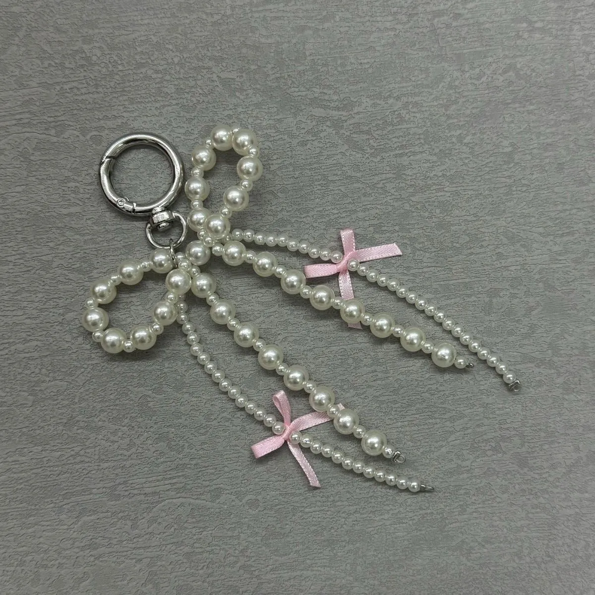 Fashion bow pearl mobile phone hanging chain