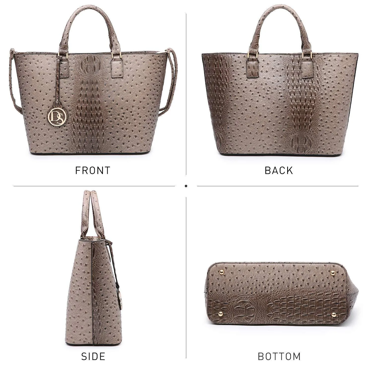 Fashion Embossed Pattern Tote with Matching Wallet