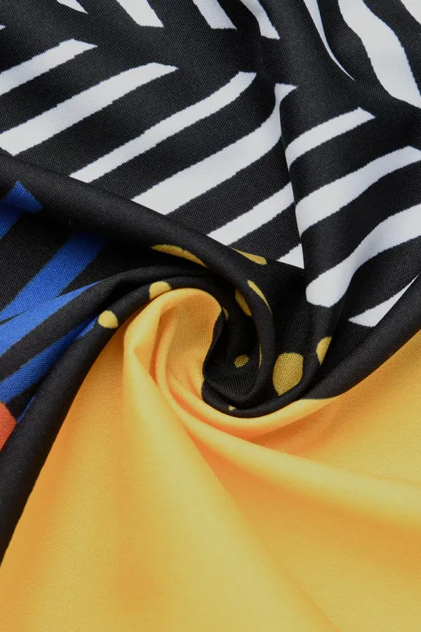 Fashionkova - Yellow Casual Bohemian Vintage Print Patchwork Outerwear