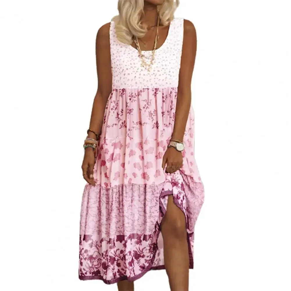 FashionSierra - 2024 Casual A-Line Crewneck Women Summer Boho Dress