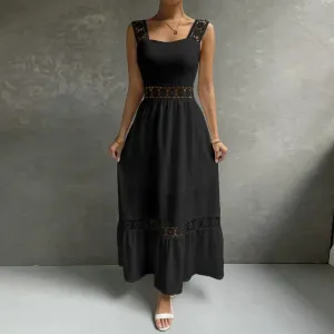 FashionSierra - 2024 Elegant Sleeveless V Neck Summer Party Boho Dress