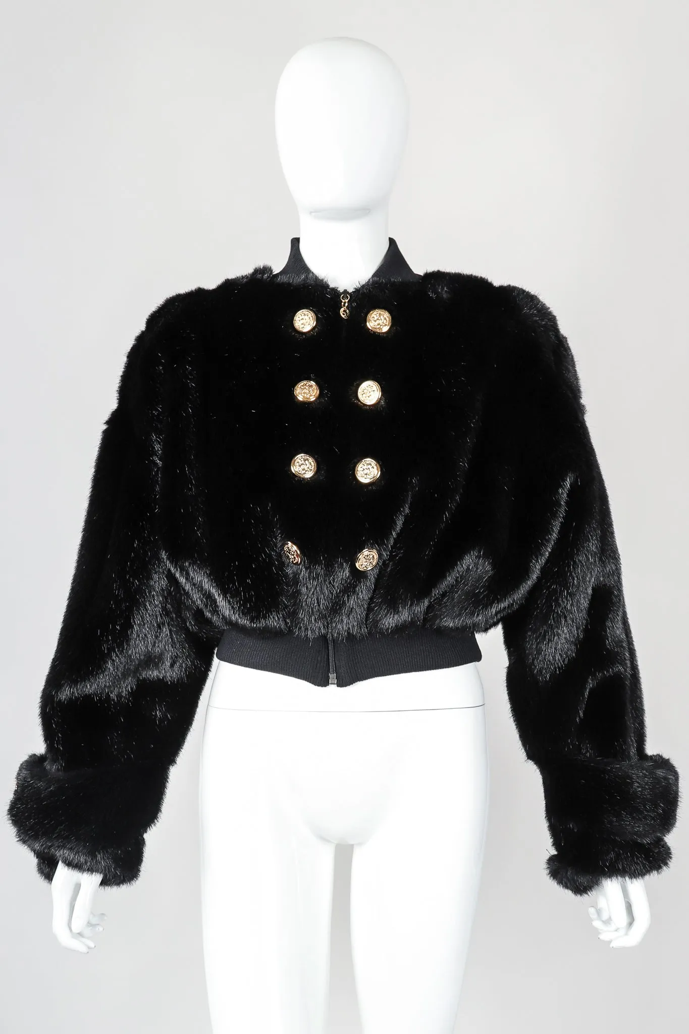 Faux Fur Cropped Bomber Jacket