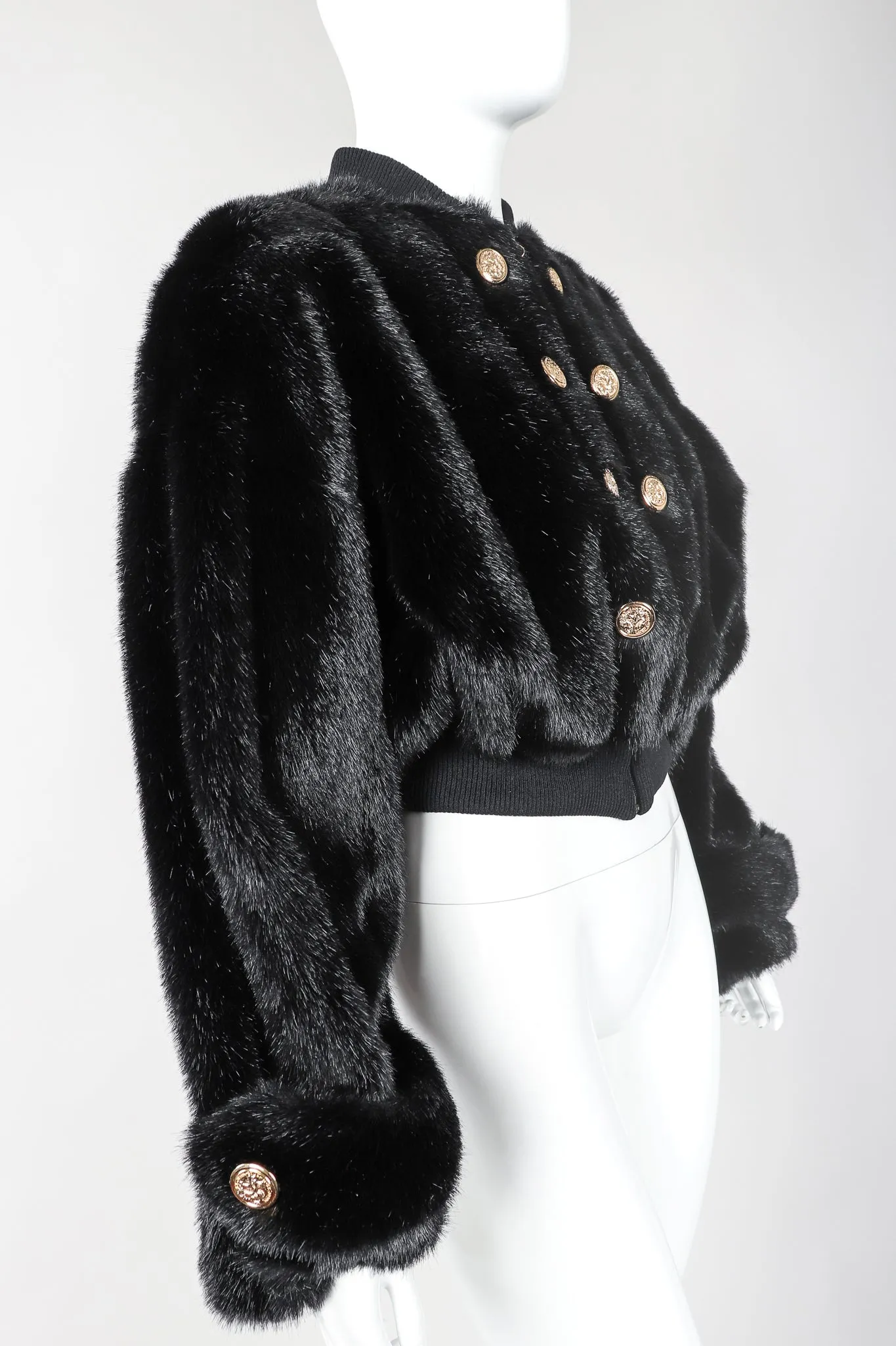 Faux Fur Cropped Bomber Jacket