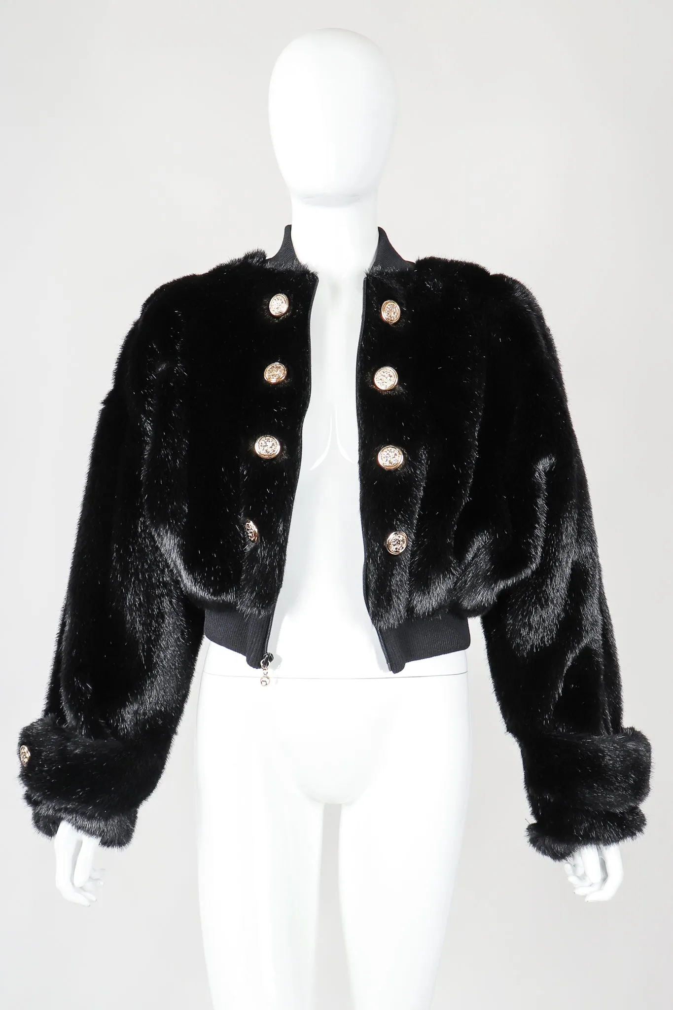 Faux Fur Cropped Bomber Jacket