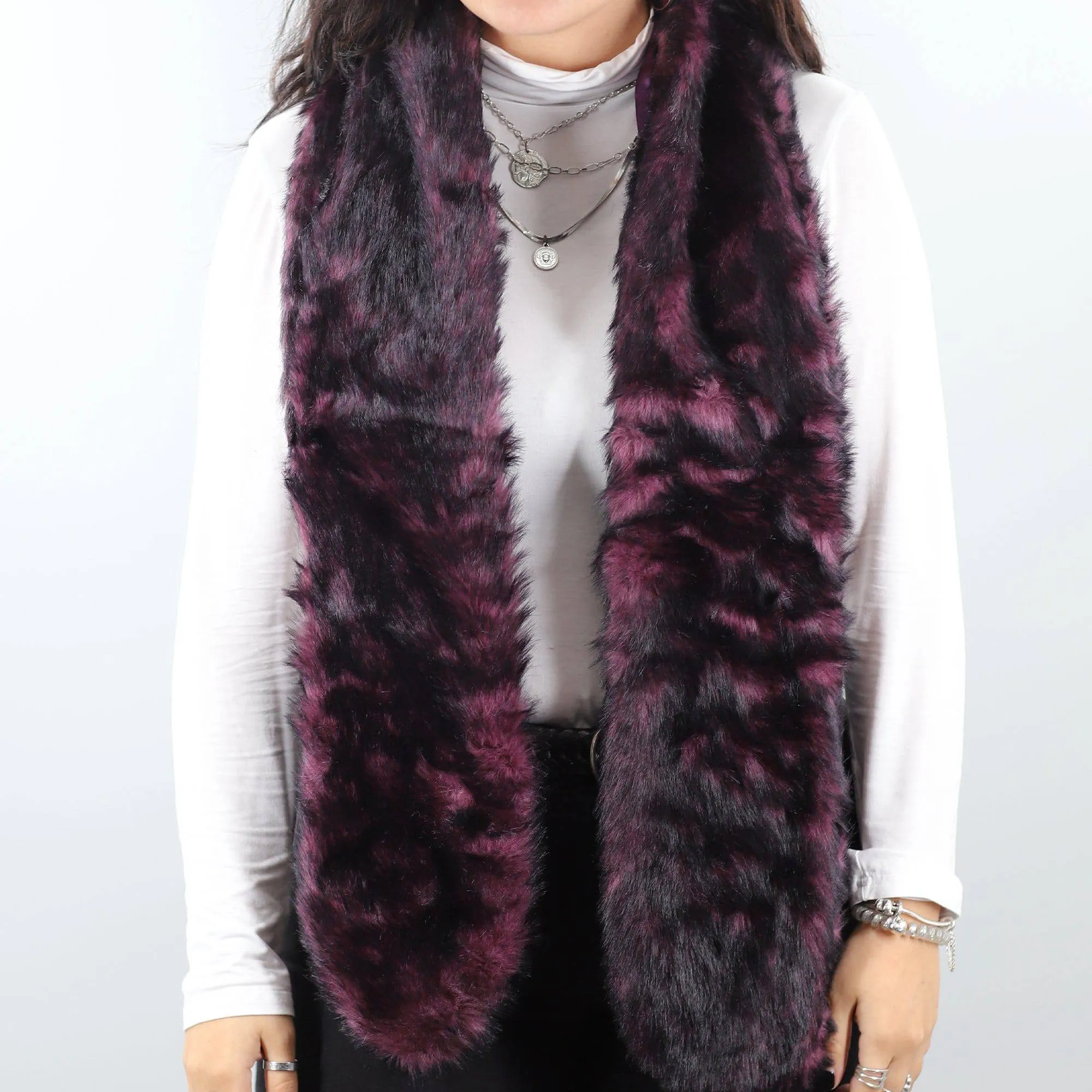 Faux Fur Muffler - Purple