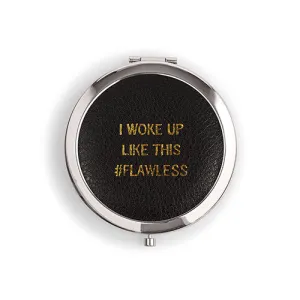 Faux Leather Compact Mirror - #Flawless Emboss Gold Pink