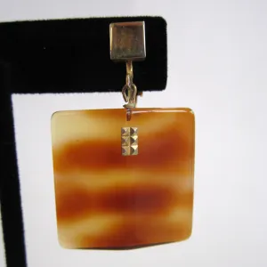 Faux Tortoise Shell Square Earrings