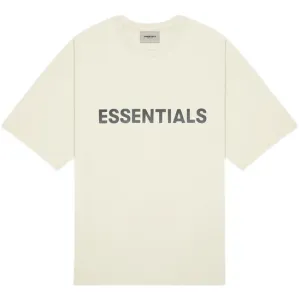FEAR OF GOD ESSENTIALS T-SHIRT, 3D Silicon Applique Boxy, Buttercream