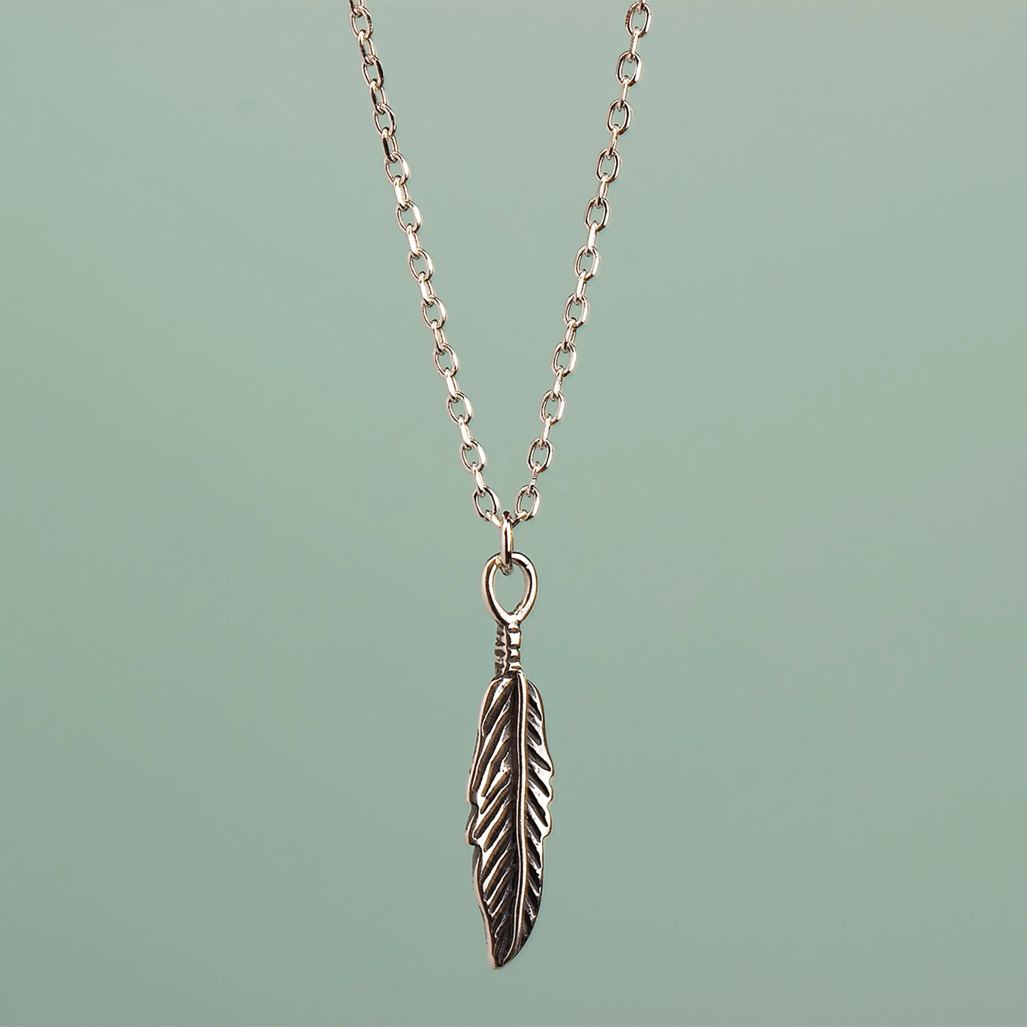 Feather Necklace - Sterling Silver