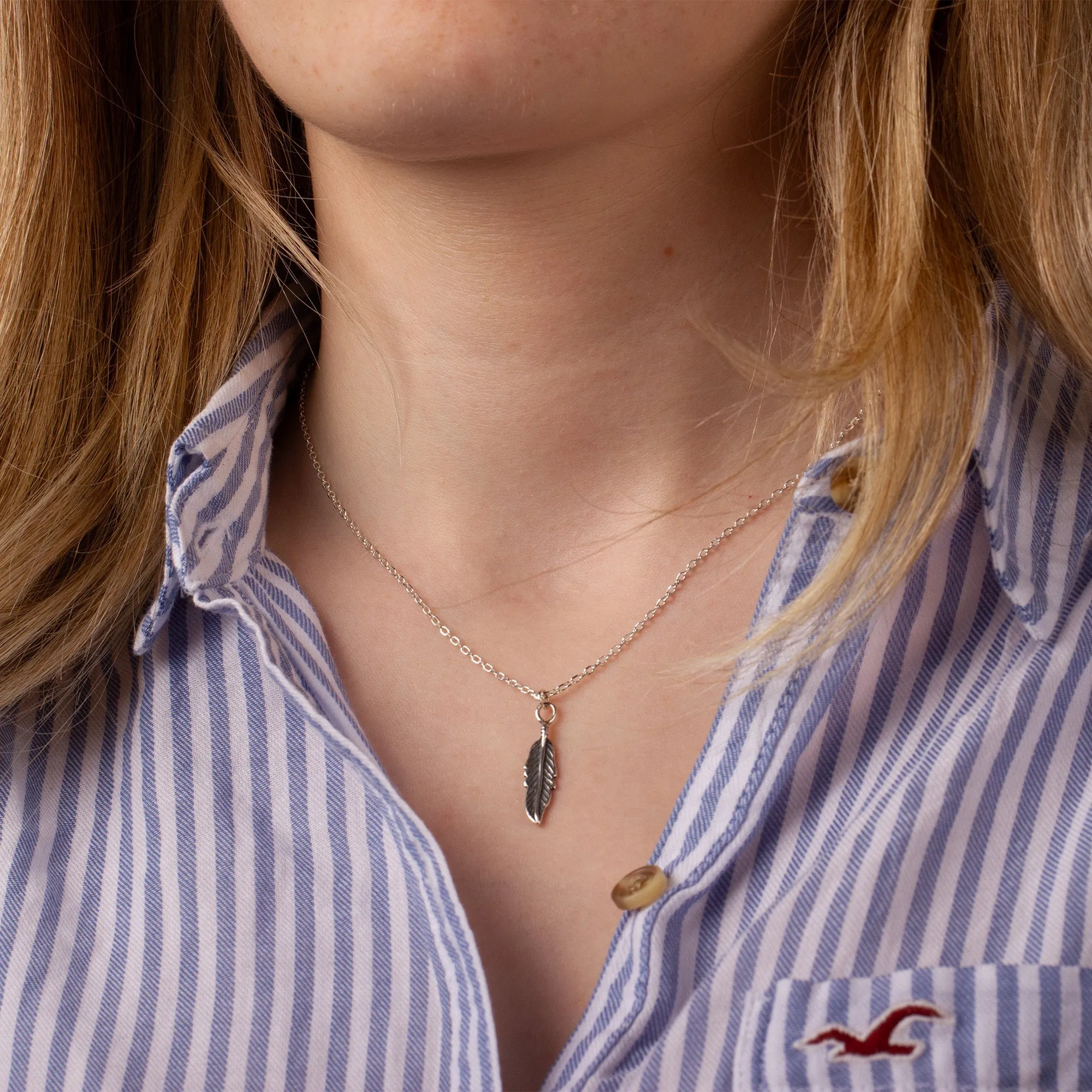 Feather Necklace - Sterling Silver