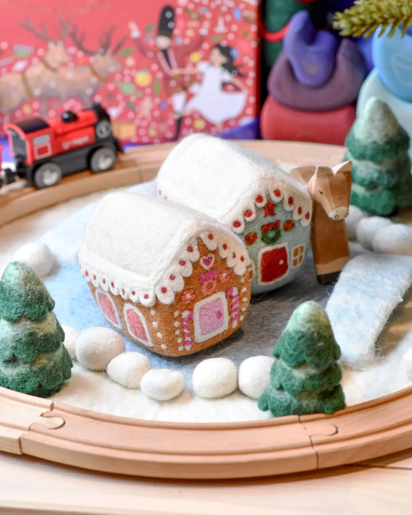 Felt Snow Ice Rink Round Play Mat Playscape