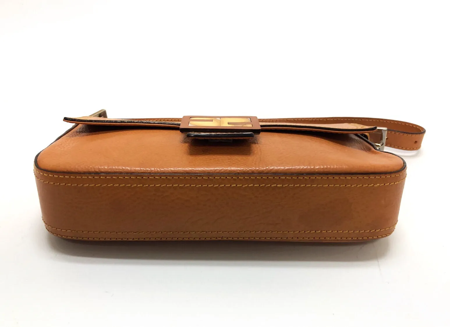 Fendi Cognac Leather Baguette