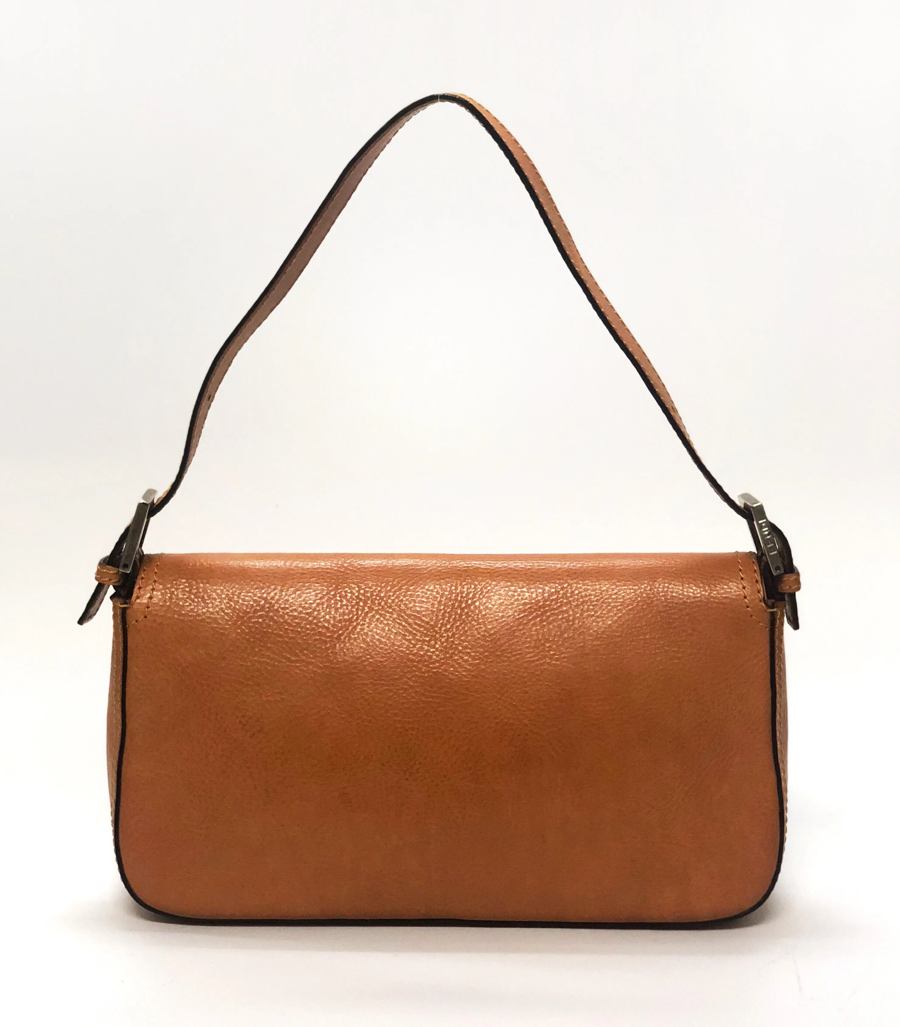 Fendi Cognac Leather Baguette