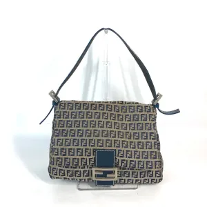 FENDI Shoulder Bag Canvas / leather Navy shoulder bag Mamma Bucket Women Used