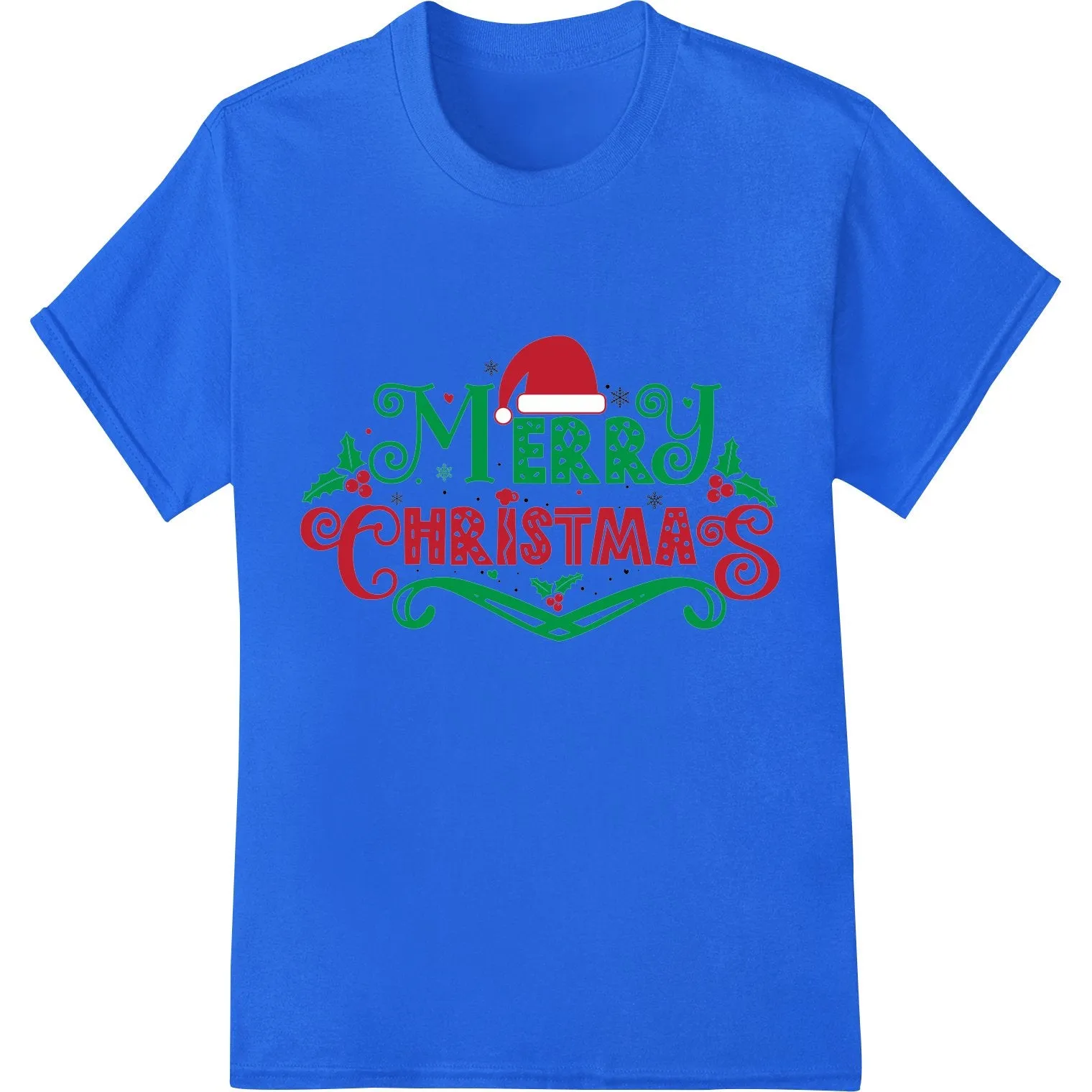 Festive Merry Christmas Design for Holiday DTF Transfers