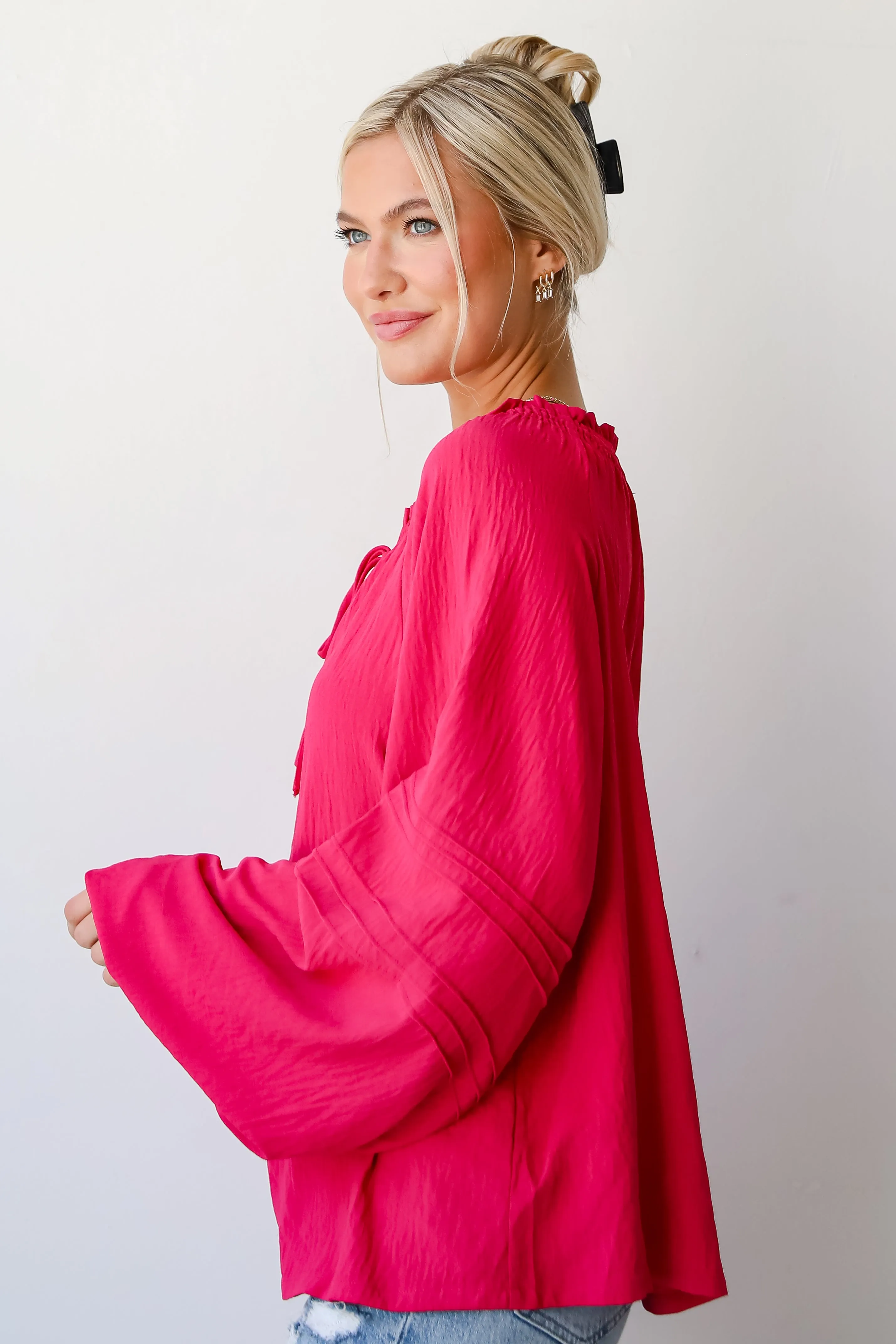 FINAL SALE - Adorable Impact Fuchsia Blouse