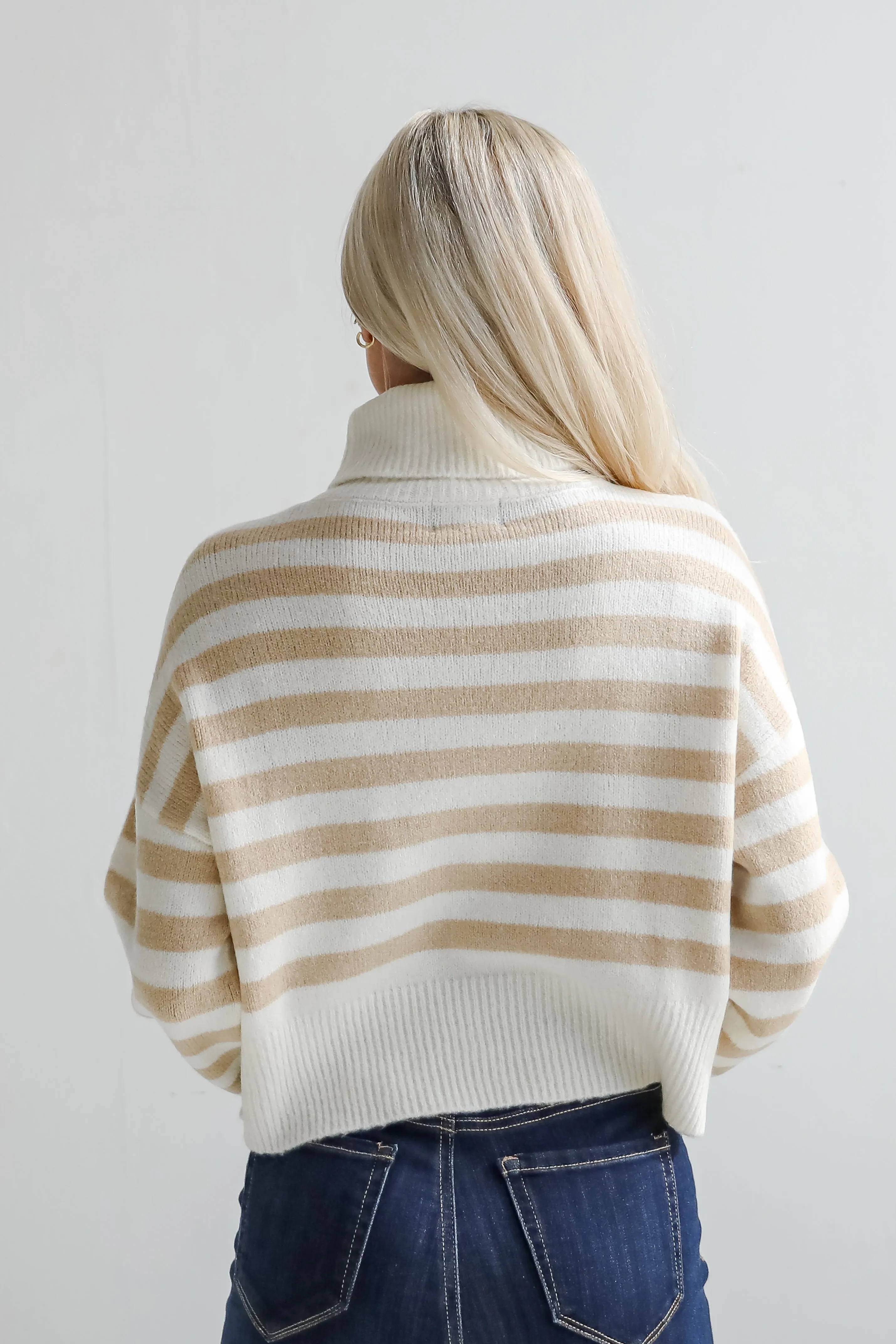 FINAL SALE - Cuddly Approach Striped Turtleneck Sweater