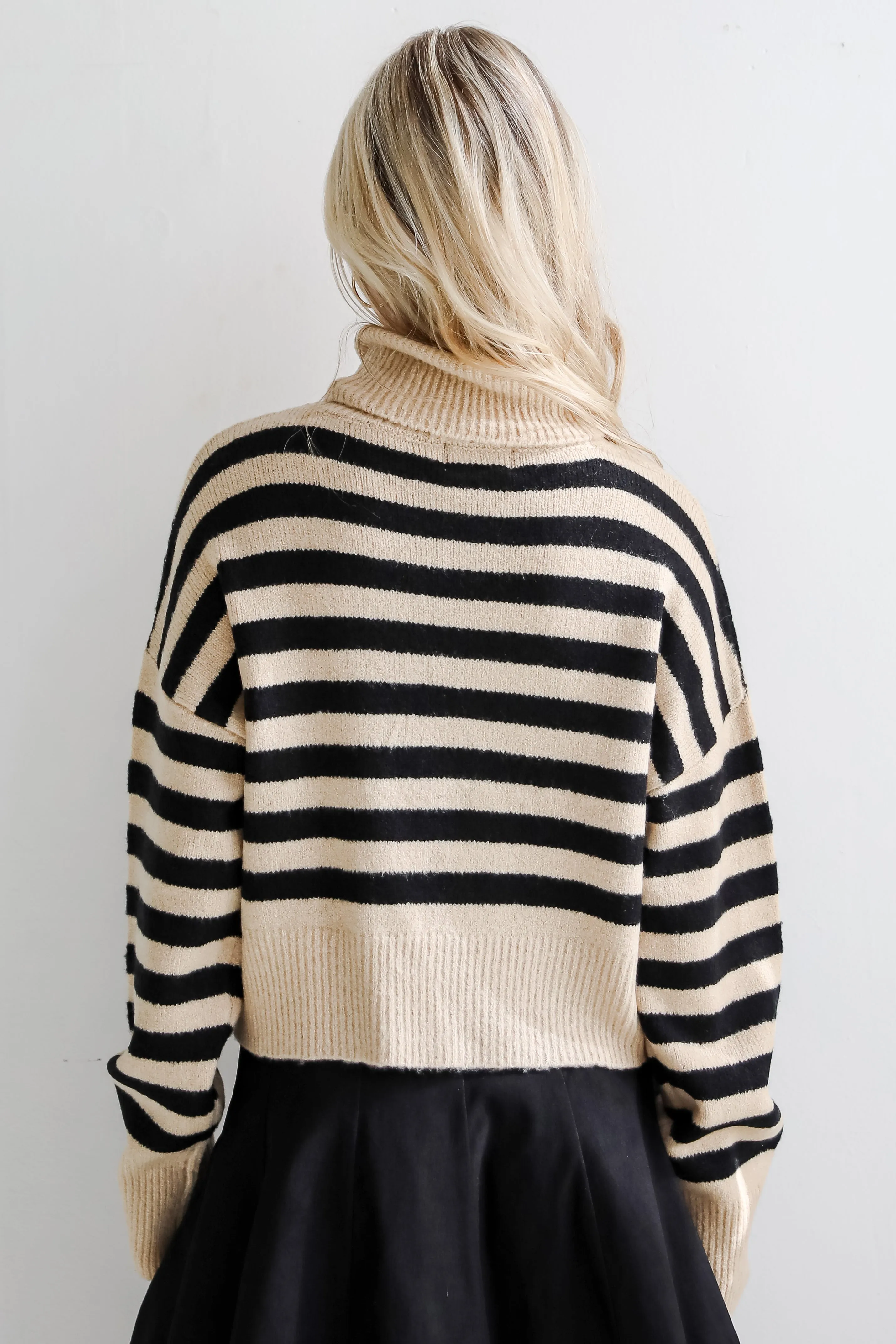 FINAL SALE - Cuddly Approach Striped Turtleneck Sweater