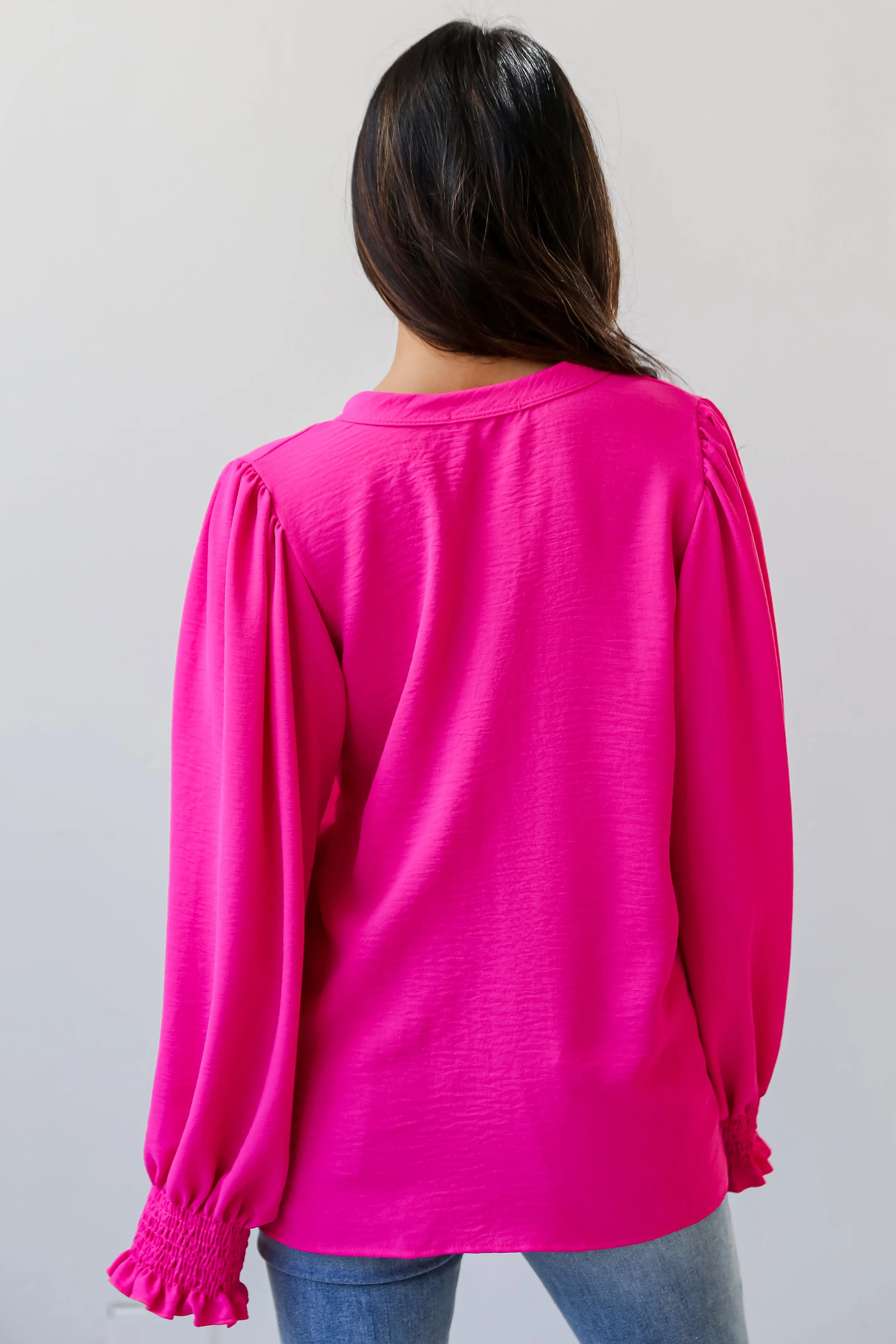 FINAL SALE - Social Sensation Hot Pink Blouse