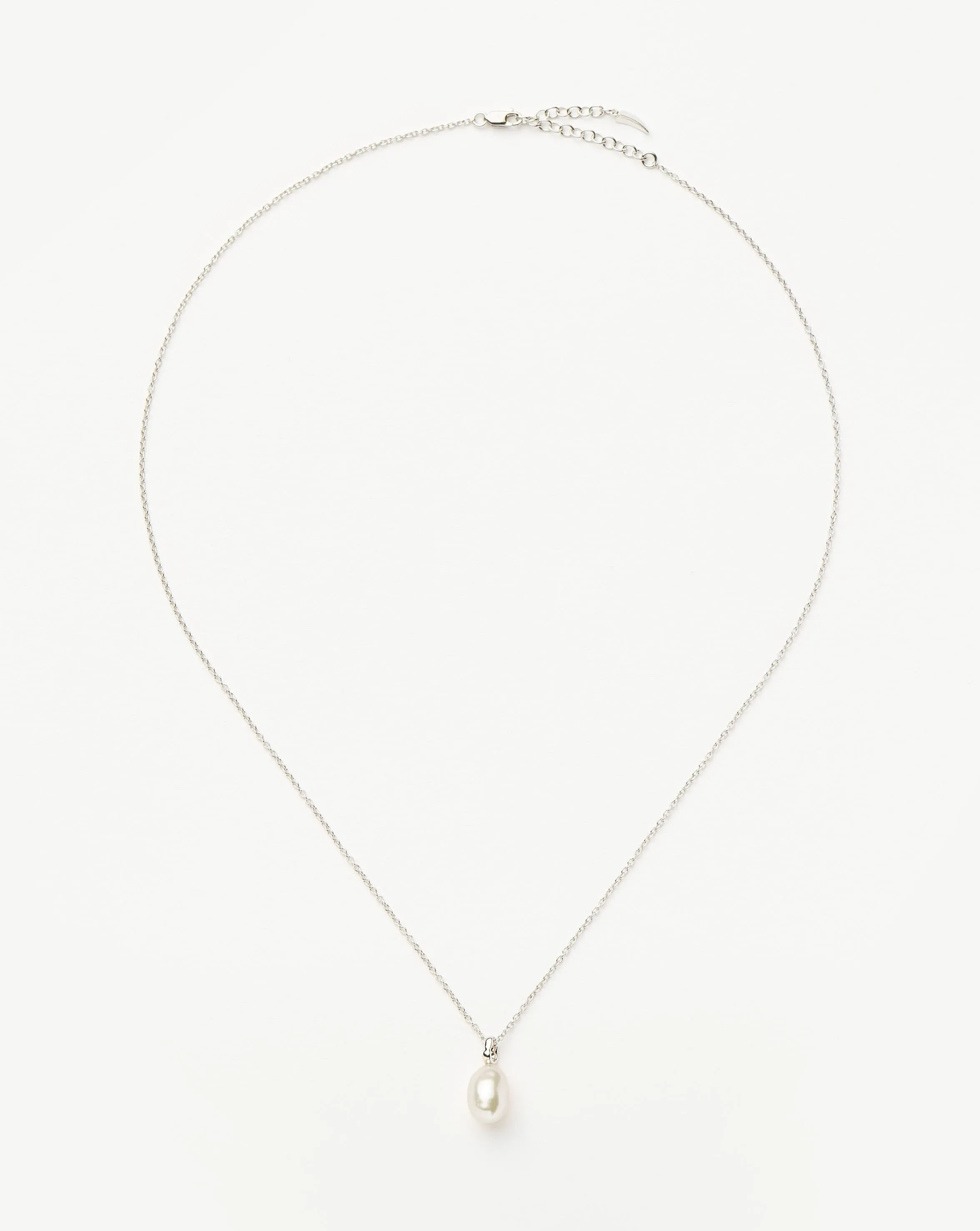 Fine Baroque Pearl Organic Pendant Necklace | 14ct Solid White Gold/Pearl