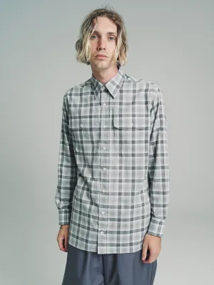 Fine Check Double Pocket Long Sleeve Shirt