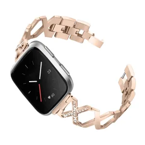 Fitbit Versa 2 / Versa Lite rhinestone luxury style stainless steel watch strap - Gold