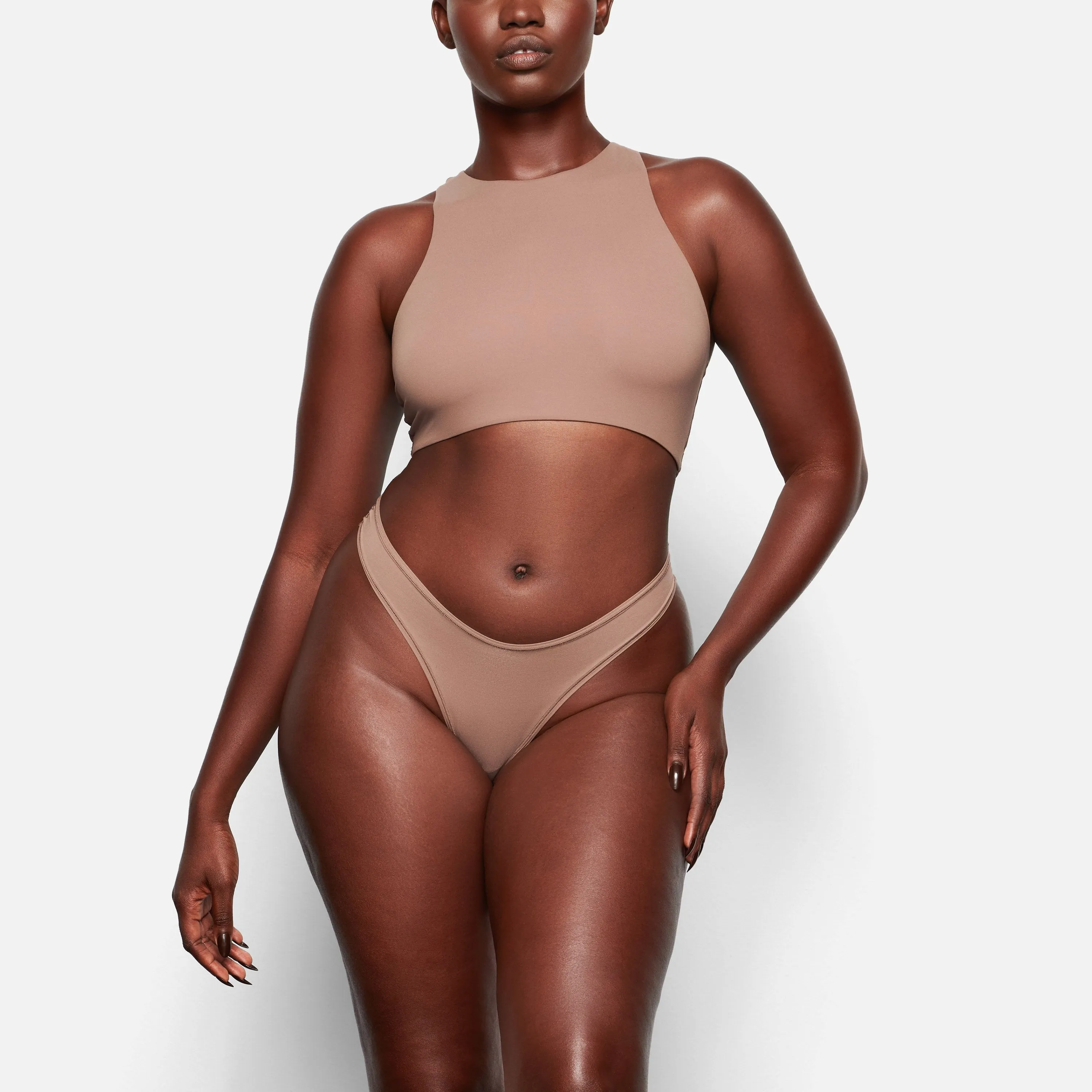FITS EVERYBODY HIGH NECK BRA | UMBER