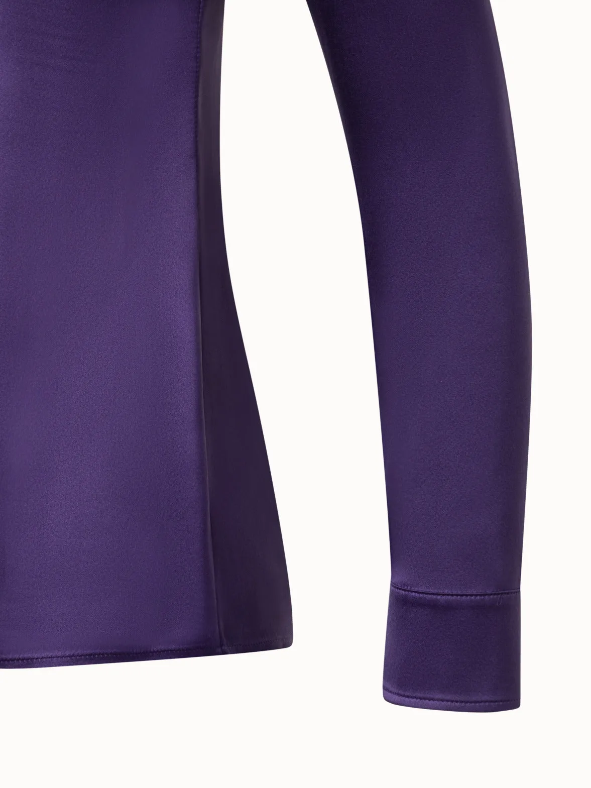 Fitted Silk Satin Blouse